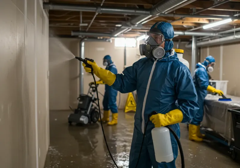 Basement Sanitization and Antimicrobial Treatment process in Warrick County, IN