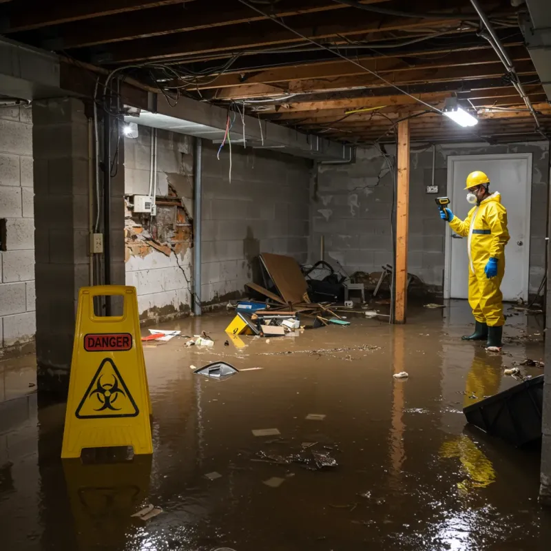 Flooded Basement Electrical Hazard in Warrick County, IN Property