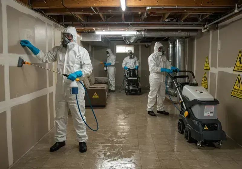 Basement Moisture Removal and Structural Drying process in Warrick County, IN